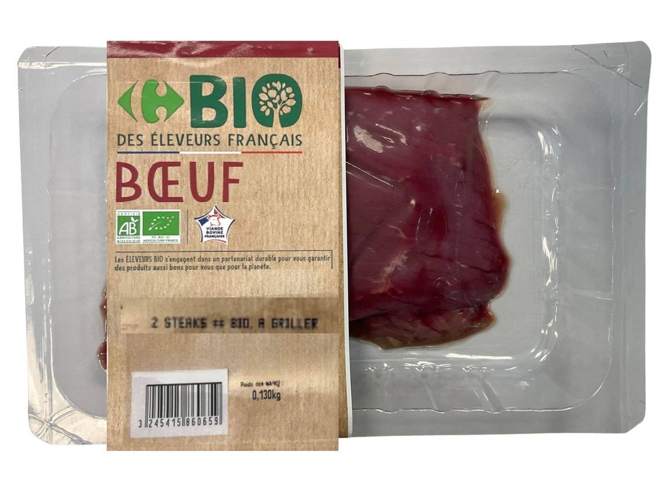 Carrefour Bio - Viande bovine steaks à griller (2)