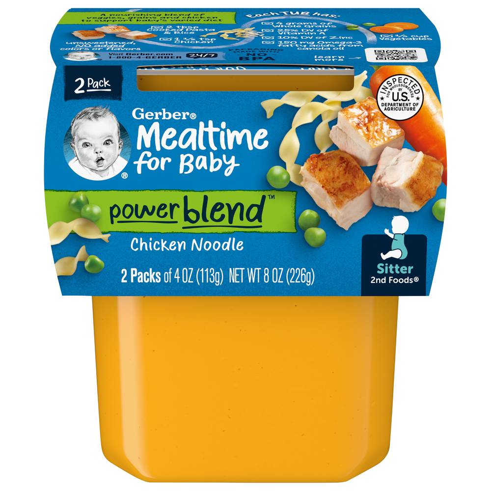 Gerber Sitter 2nd Foods Mealtime For Baby Power Blend Chicken Noodle