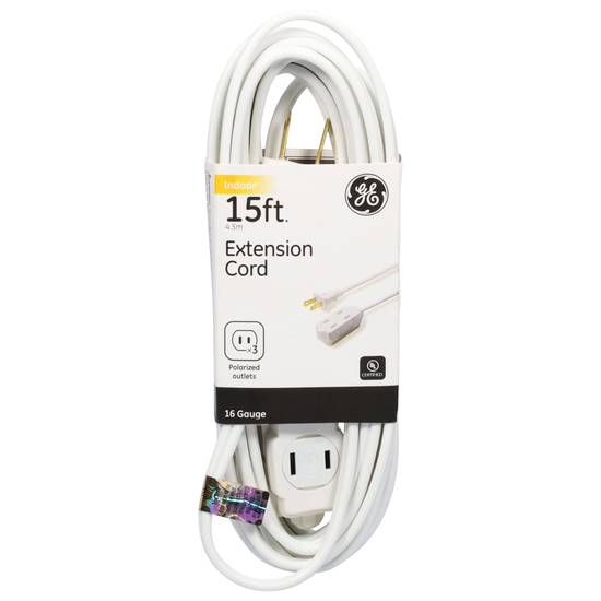 Ge Extension Cord Indoor White 15 Feet
