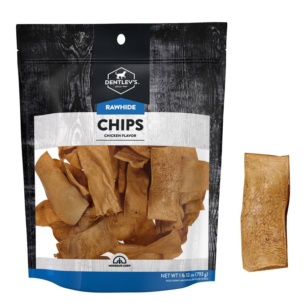 Dentley's Traditional Rawhide Chips Dog Chew, Chicken (28 oz)