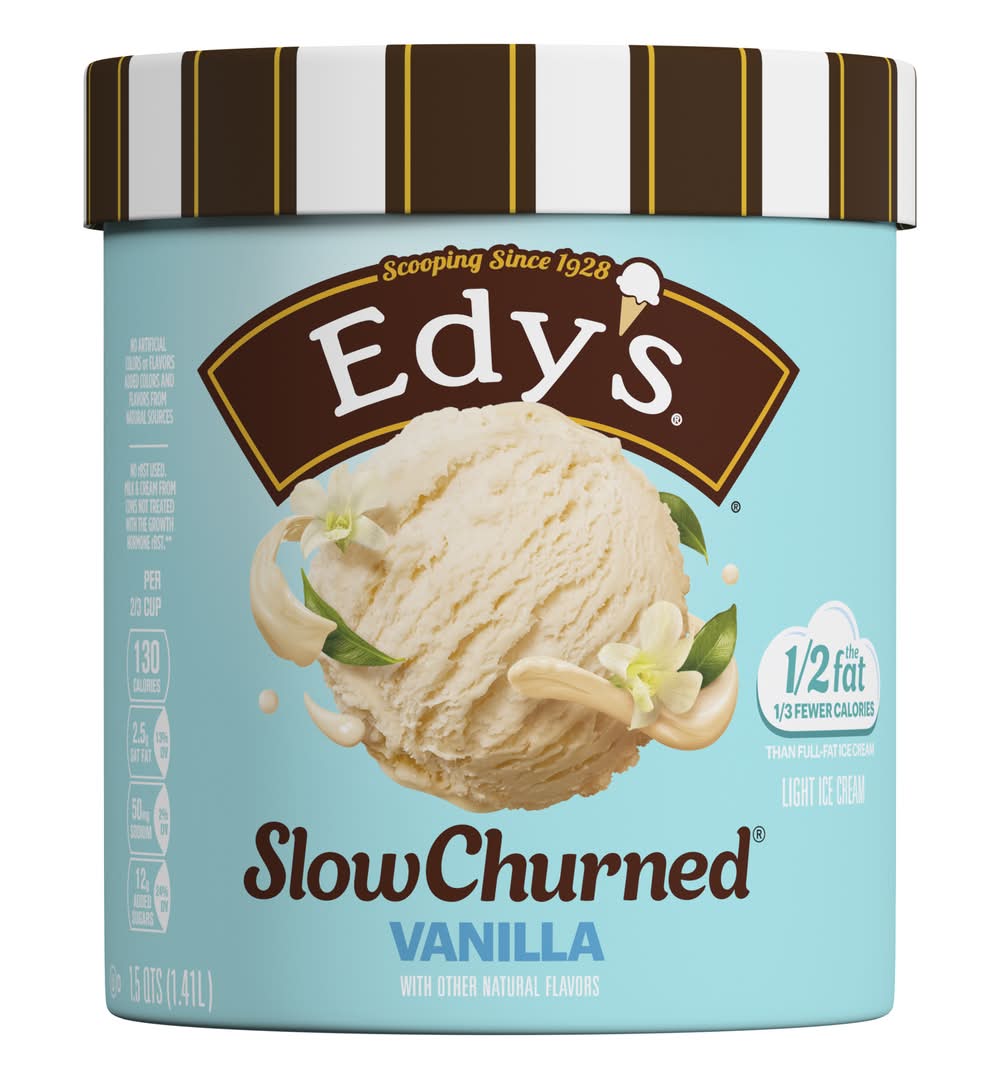 Edy's Slow Churned Classic Light Ice Cream, Vanilla (1.5 qt)