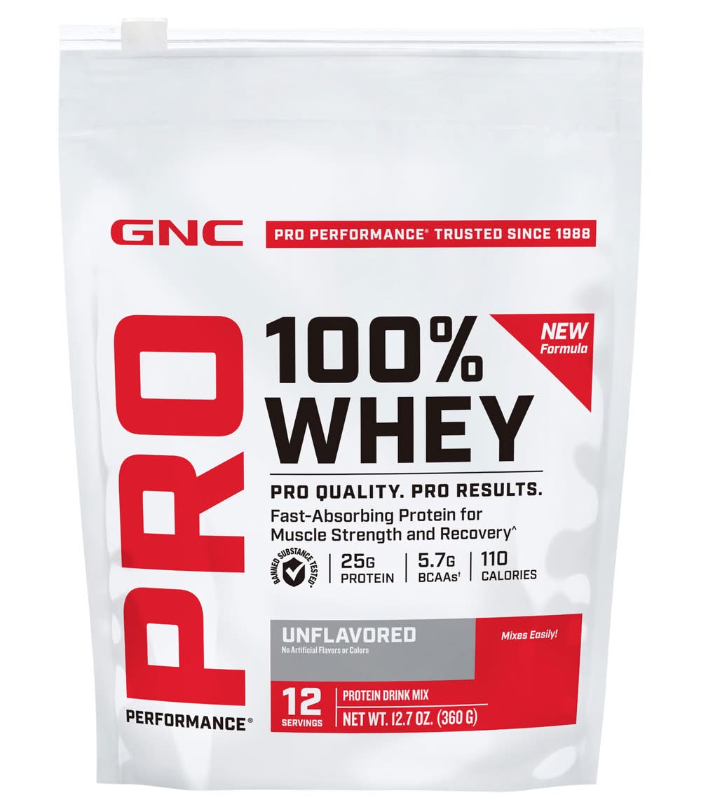 GNC Pro Performance Unflavored 100% Whey (12.7 oz)