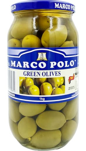 Marco Polo Green Olives Whole (1kg)