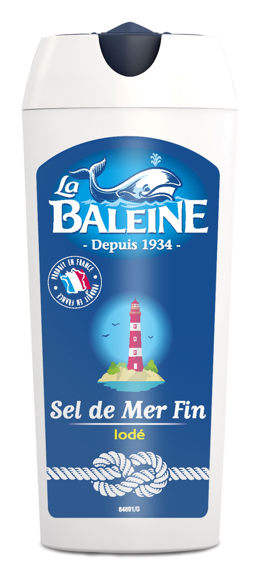 La Baleine - Sel fin iodé fluoré salière (125g)