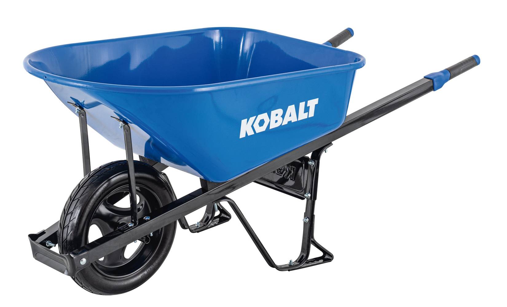 Kobalt 6-cu ft 1 Wheel Steel Push Wheelbarrow Flat-Free Tire | P6-SF-K   34402