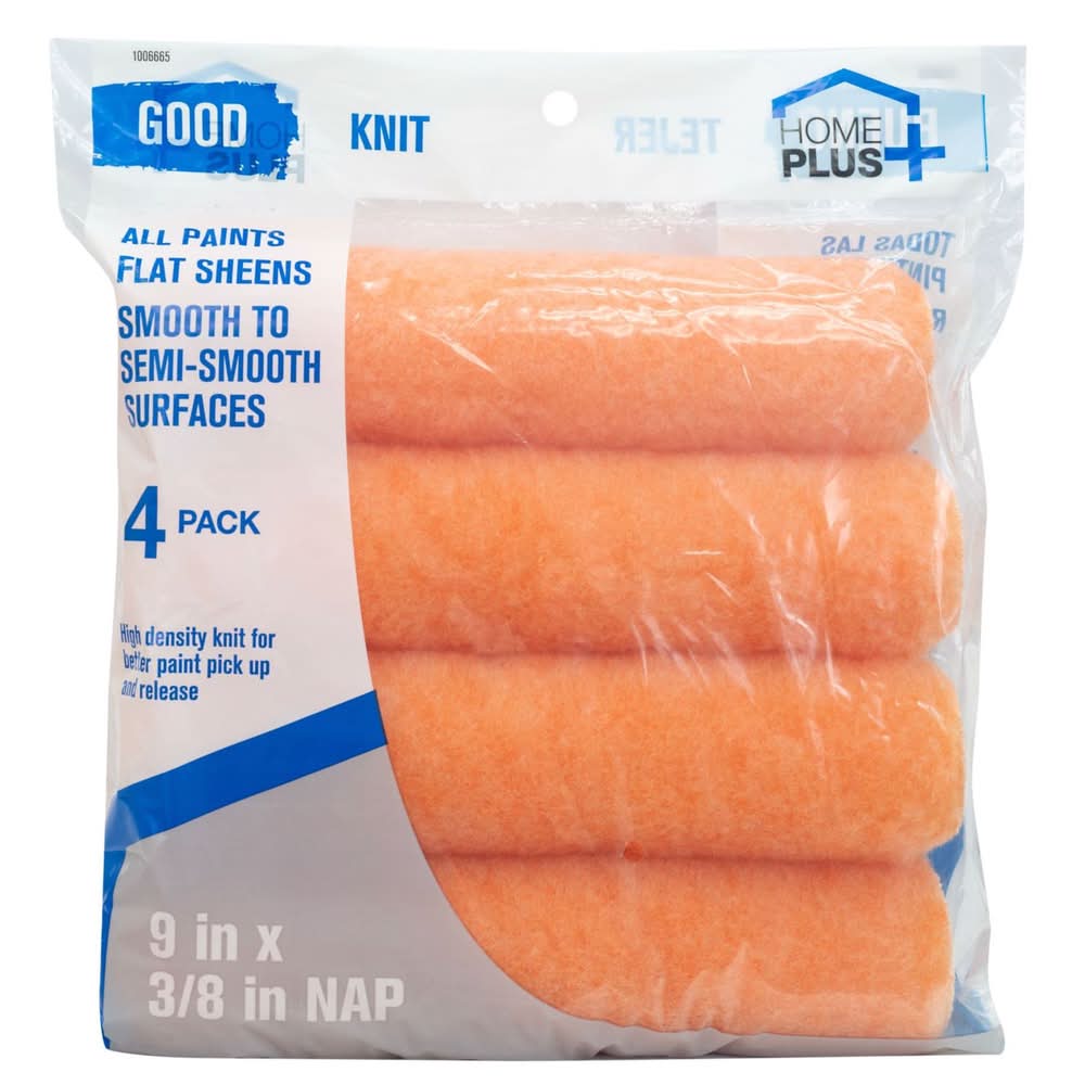 Home Plus Good Polyester Knit 9 In. W X 3/8 In. Paint Roller Cover 4 Pk