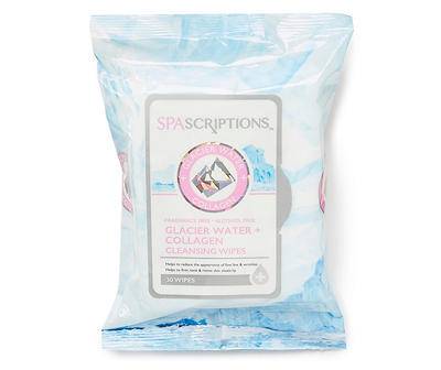 Glacier Water & Collagen Cleansing Wipes, 30-Count