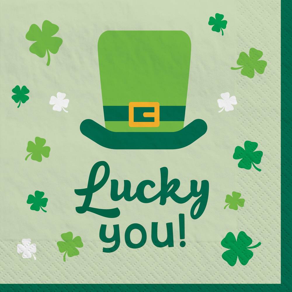 St Patrick's 'Lucky You!' Lunch Napkin, 16 ct