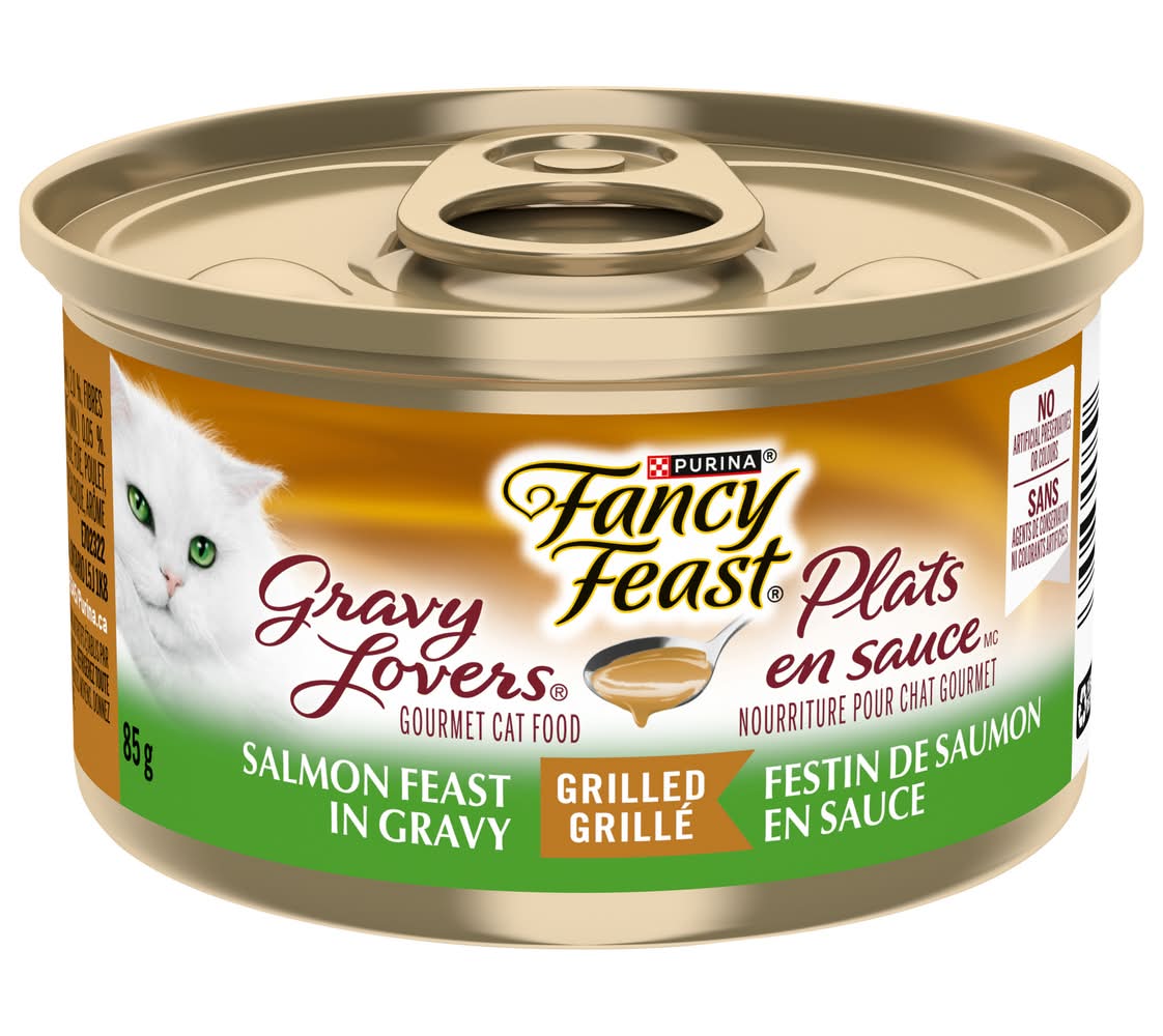 Fancy feast fancy feast plats en sauce festin au saumon dans une sauce à saveur de saumon grillé nourriture pour chats (85 g) - gravy lovers salmon feast in seared gourmet cat food (85 g)
