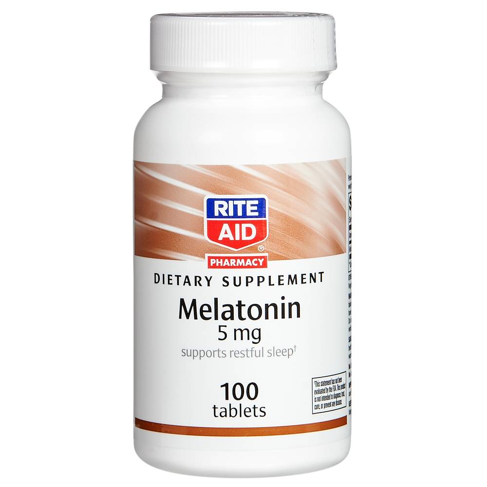 Rite Aid Melatonin Sleep Aid, 5 mg - 100 Tablets