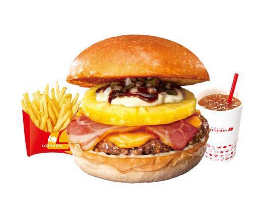 【セット】BBQパイン絶品チーズバーガー Ultimate Cheeseburger with BBQ Sauce and Pineapple Set