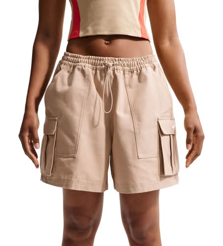 Nike Womens NSW Street 5" Cargo Shorts - Sail/Linen Size XL