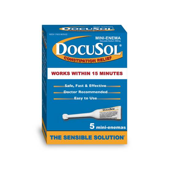 Docusol Mini-Enema for Constipation Relief (5 ct)