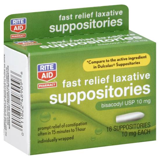 Rite Aid Pharmacy Laxative, Fast Relief, Bisacodyl USP 10 mg