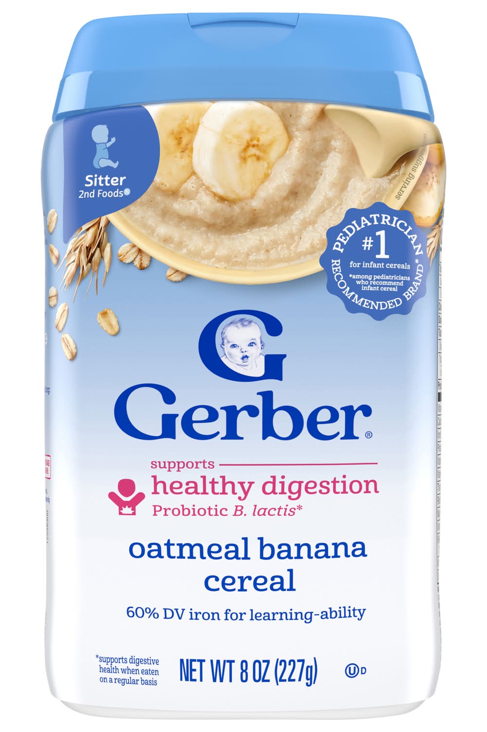Gerber 2Nd Foods Sitter Probiotic Banana Oatmeal Cereal (8 oz)