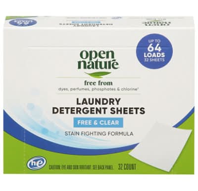 Open Nature Free & Clear Laundry Detergent Sheets (32 ct)