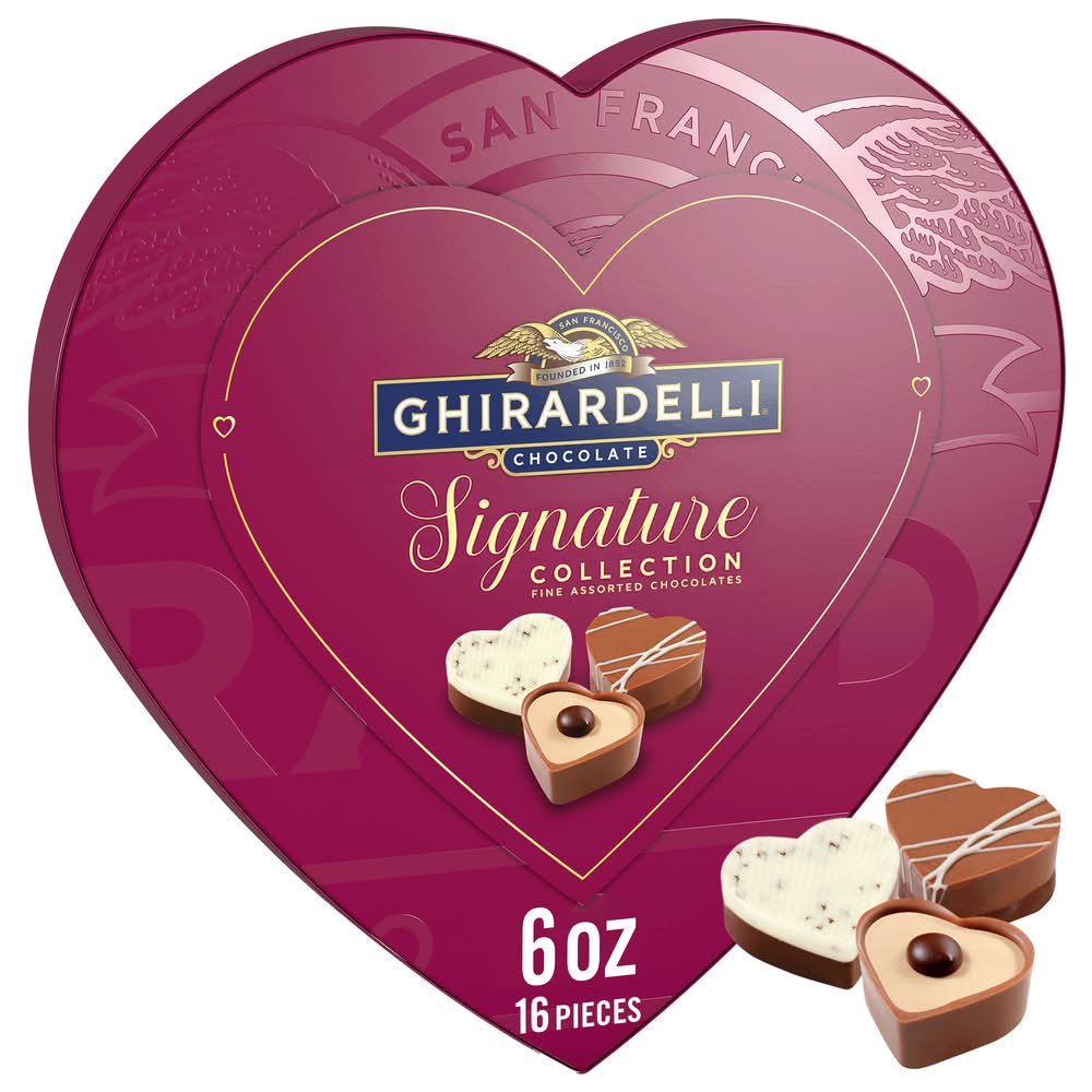 Ghirardelli Sweethearts Premium Heart Shaped Candy Box Gift, Chocolate (6 oz, 16 ct)