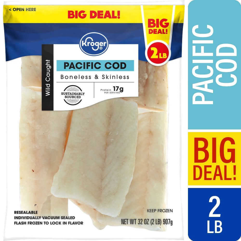 Kroger Wild Caught Pacific Cod Fillets (2 lbs)