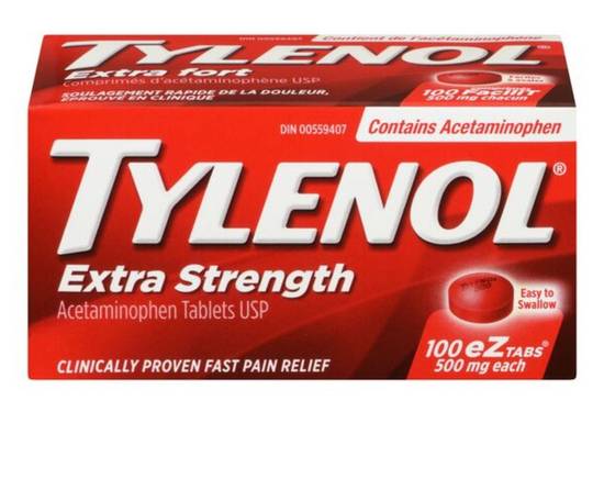 Tylenol Acetaminophen Tablets 500 mg (100 units)