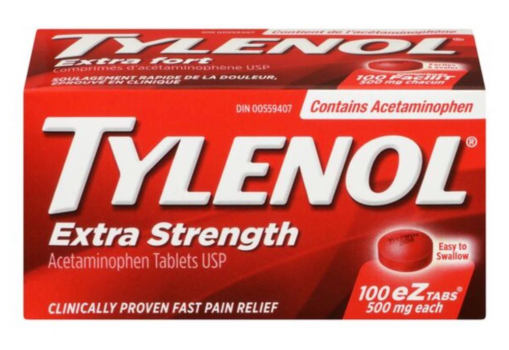 Tylenol Extra Strength Pain Relief Acetaminophen Tablets (100 ct)