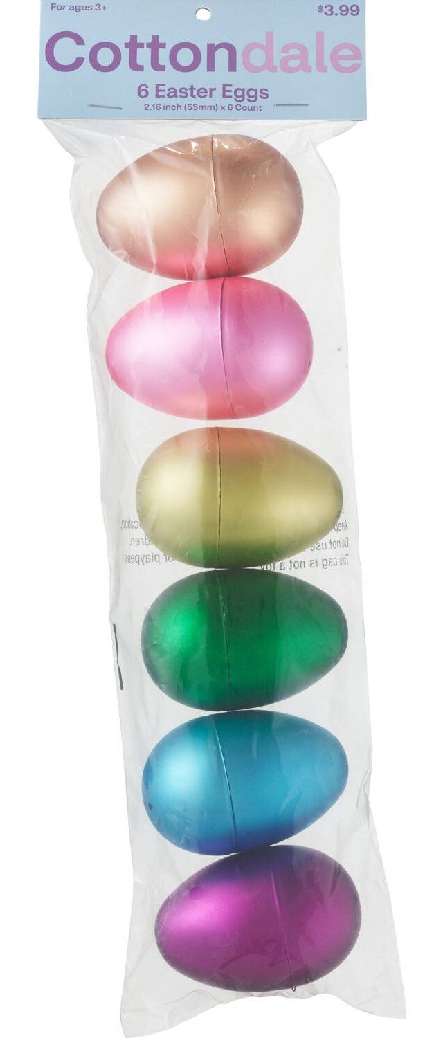 Cottondale Metallic Matte Easter Eggs, 6 Ct