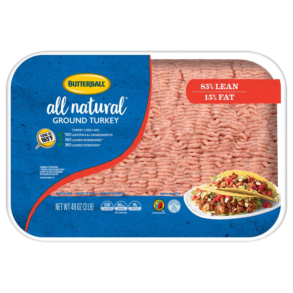 Butterball All Natural Lean Ground Turkey (3 lbs)