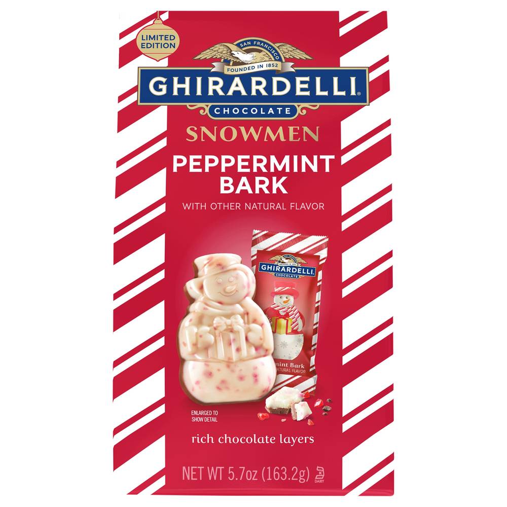 Ghirardelli Snowmen Peppermint Bark Chocolate (5.7 oz)