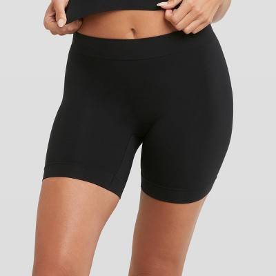 Maidenform Women's Shapewear Seamless Smoothing Light Shaping Shorts MST003 - Black 2XL: Nylon & Spandex Knit, Pull-On, Thigh Slimmers