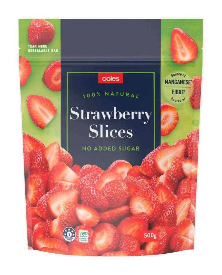 Coles Frozen Fruit Sliced Strawberries (500g)