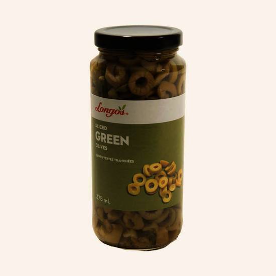 Longo's Green Sliced Olives Jar (375 ml)