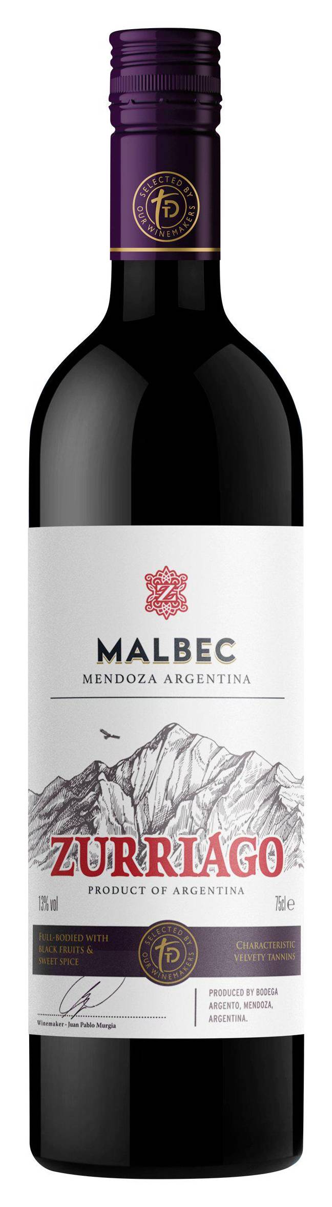 Sainsbury's Zurriago Malbec, Taste the Difference 75cl