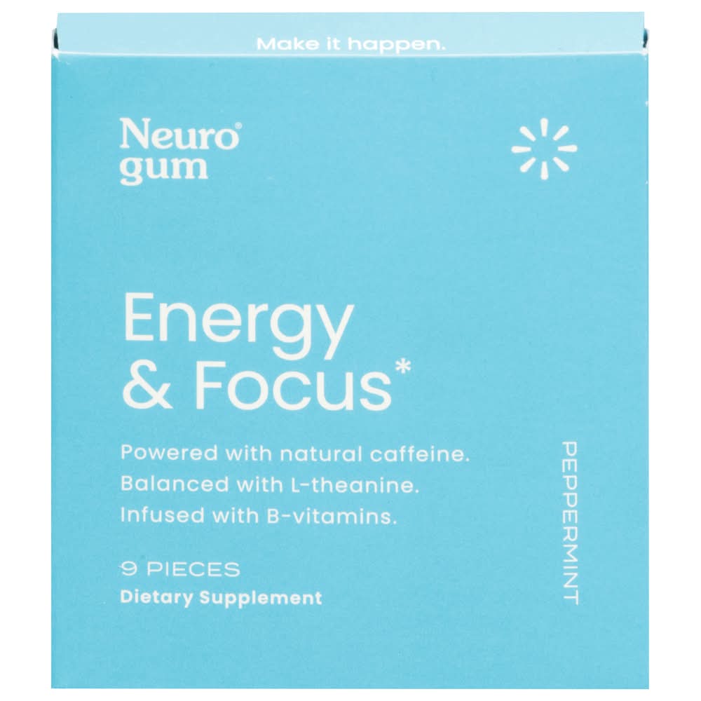 Neuro Gum Energy & Focus Dietary Supplements, Peppermint (9 ct)