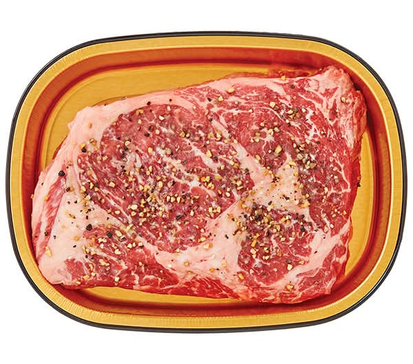 Wegmans Gold Pan Cracked Pepper Seasoned Beef Ribeye Steak, Ready to Cook
