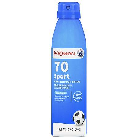 Walgreens Sport Sunscreen Continuous Spray Spf 70 Fresh - 5.5 oz
