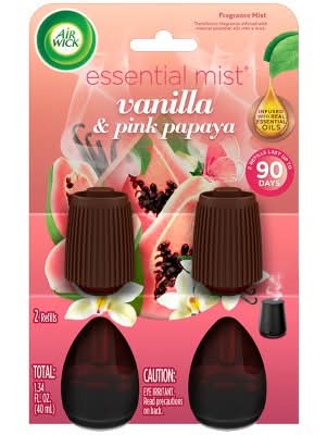 Air Wick Essential Mist Refill, Vanilla & Pink Papaya (1.34 fl oz, 2 ct)