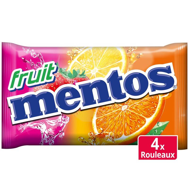 Bonbons dragées aux fruits Mentos 4x38g