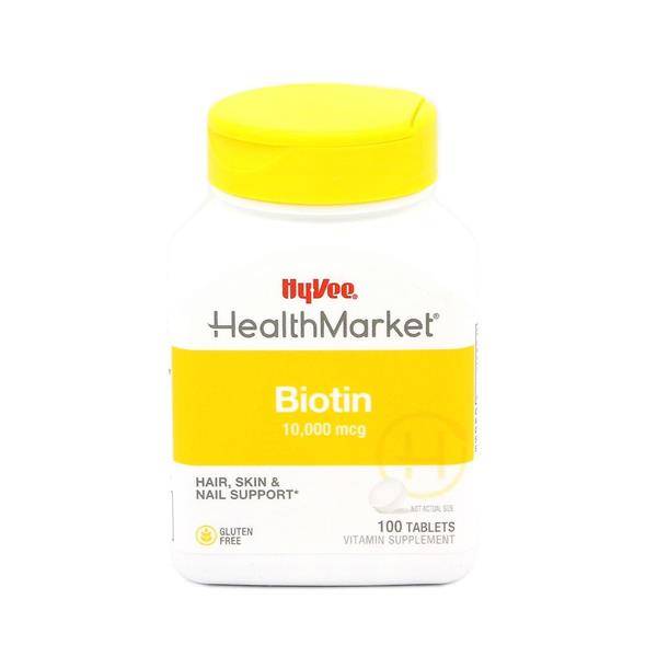 Hy-Vee Healthmarket Biotin 10000 Mcg Tablets For Hair Skin & Nail Support