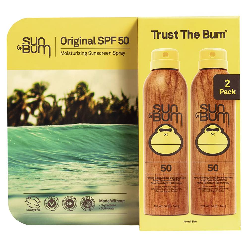 Sun Bum Sunscreen Spray Original SPF 50, 5 oz, 2-pack