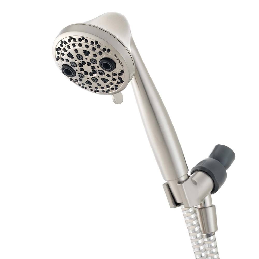 Oxygenics PowerMassage Brushed Nickel 3.35-in Round Handheld Shower Head 1.75 GPM | 88446