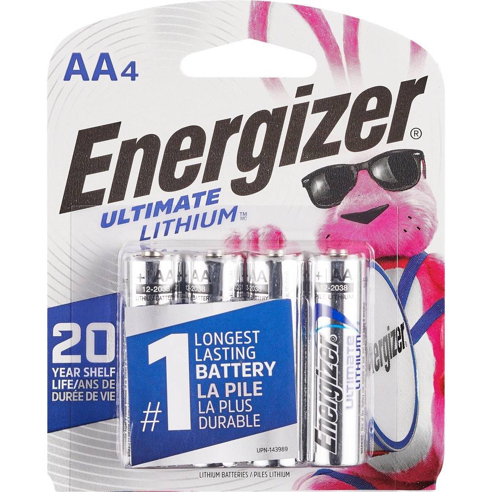 Energizer Ultimate Lithium Batteries AA 4 ct