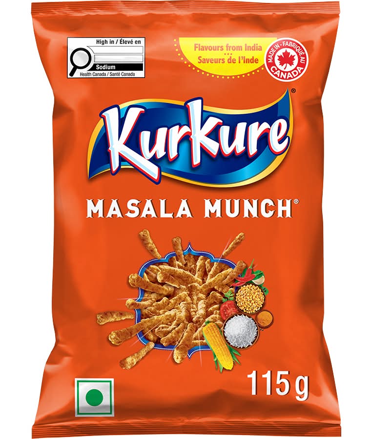 Kurkure croustillant grignotine (masala munch) - kurkure munch snacks, masala (115 g)