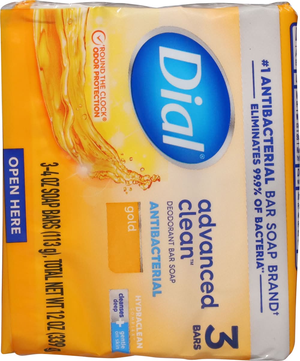 Dial Advanced Clean Gold Antibacterial Deodorant Bar Soap-Planogram-Back