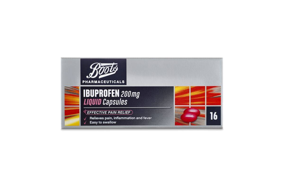 Boots Ibuprofen Liquid Capsules 200mg -16 Capsules