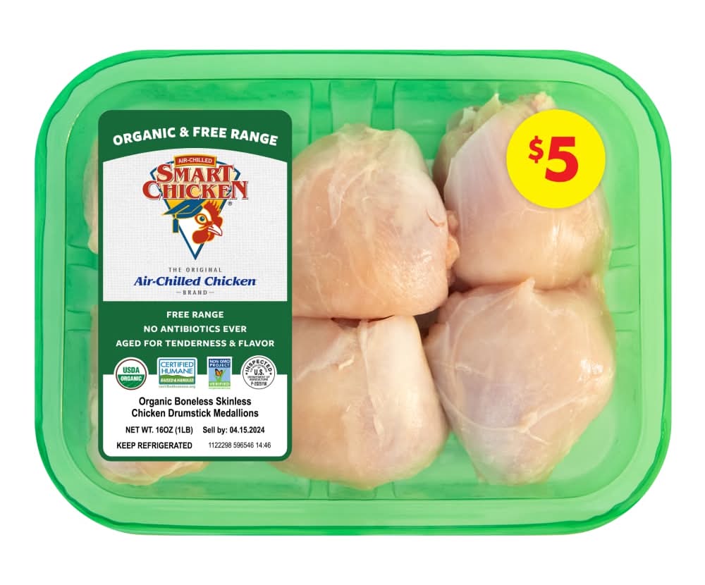 Smart Chicken Organic Boneless Skinless Chicken Drumstick Medallions