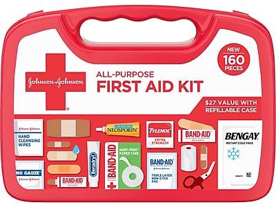 Johnson & Johnson All-Purpose First Aid Kit, 160 Pc. (202045)