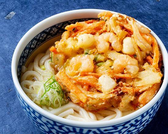 博多 かき揚げかけう��どん Hakata Udon Noodle Soup with Mixed Tempura