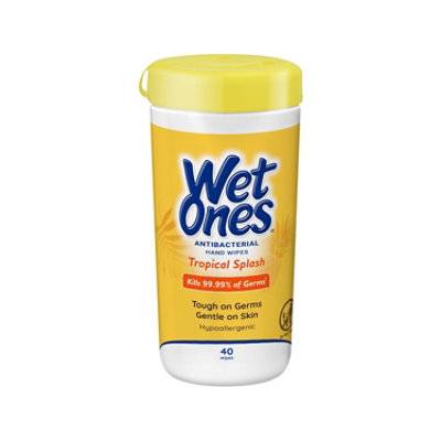 Wet Ones Tropical Splash Antibacterial Hand Wipes Canister - 40 Count