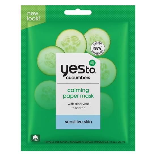 Yes To Cucumbers Calming Paper Mask 1ct