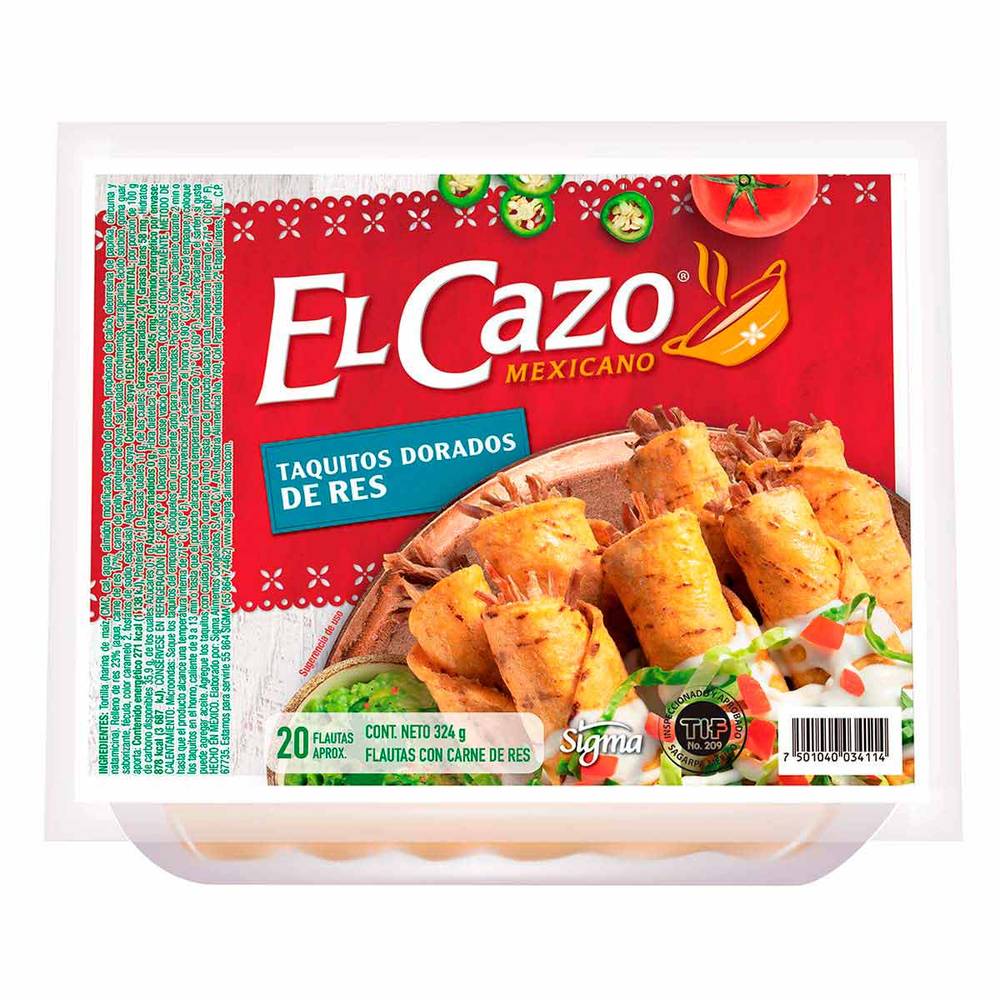 El Cazo · Tacos dorados de res (324 g)