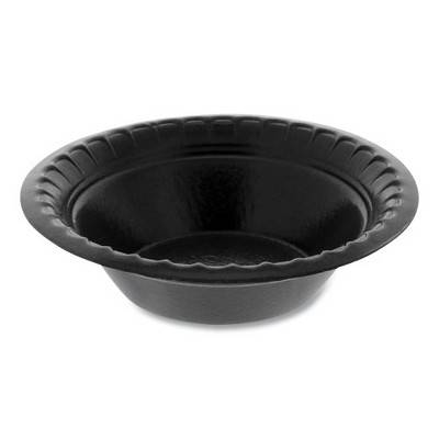 Pactiv Evergreen Placesetter Deluxe Laminated Foam Dinnerware, Bowl, 4 oz, Black 1,250/Carton